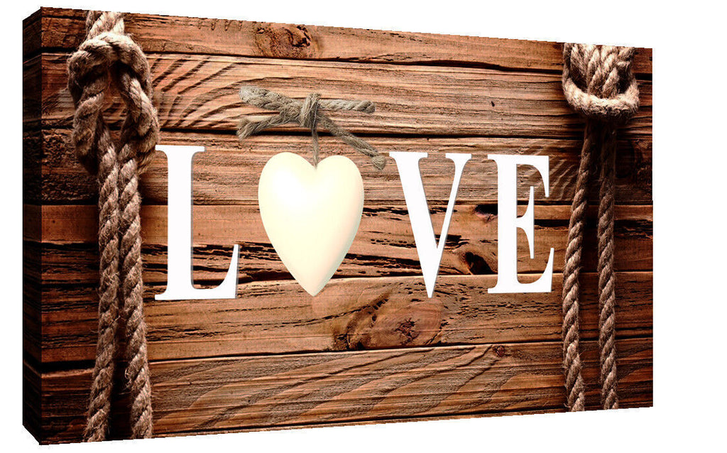 Shabby Chic Love Quote Decoration Framed Canvas Print Wall Art Ready To Hang