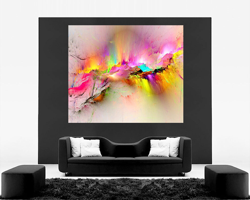 Modern Pink Yellow Tones Abstract Canvas Wall Art Picture Print A4 A1 A2 A3