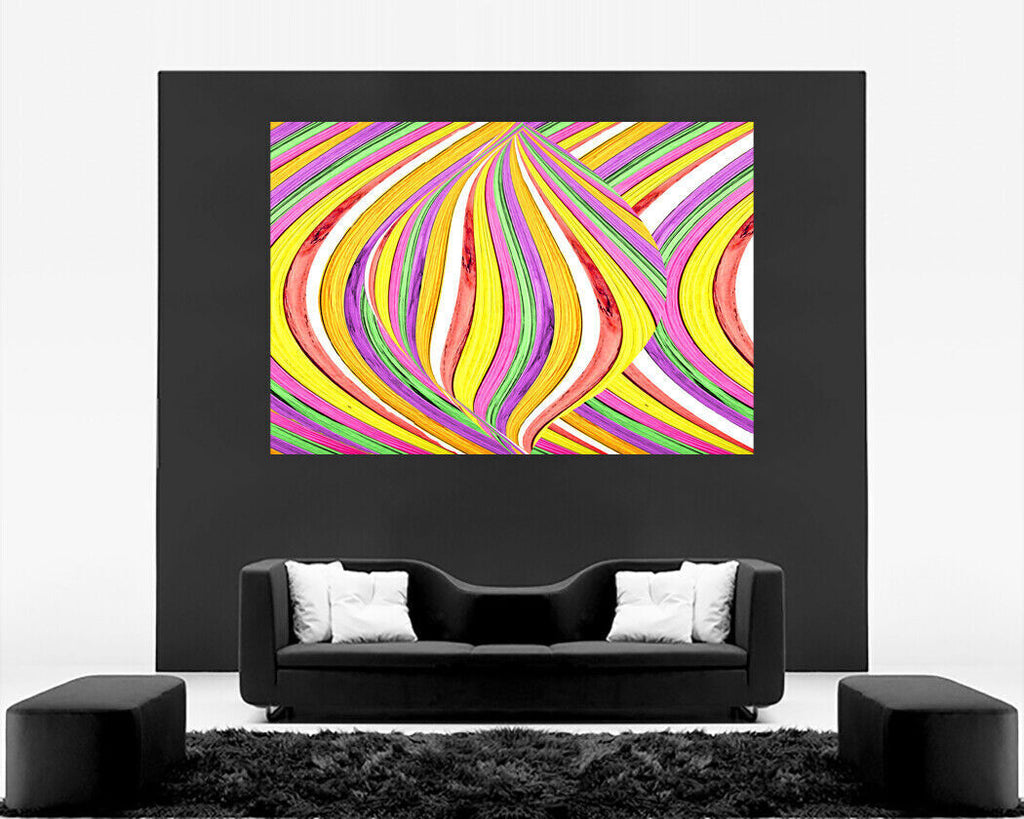 Pastel Colours Swirl Abstract CANVAS WALL ART PICTURE PRINT