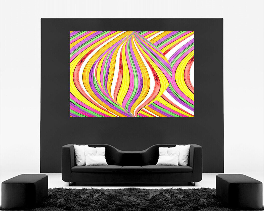 Pastel Colours Swirl Abstract CANVAS WALL ART PICTURE PRINT