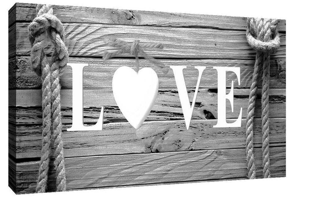 Shabby Chic Love Quote Decoration Framed Canvas Print Wall Art Ready To Hang