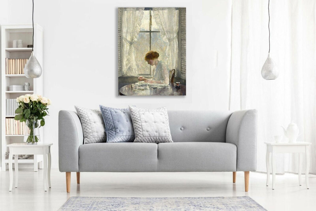 JOSEPH DECAMP, THE SEAMSTRESS Canvas Wall Art Picture Print