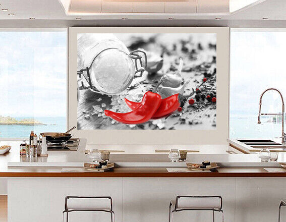 Red Chilli Herbs Spices Kitchen Canvas Wall Art Picture Print