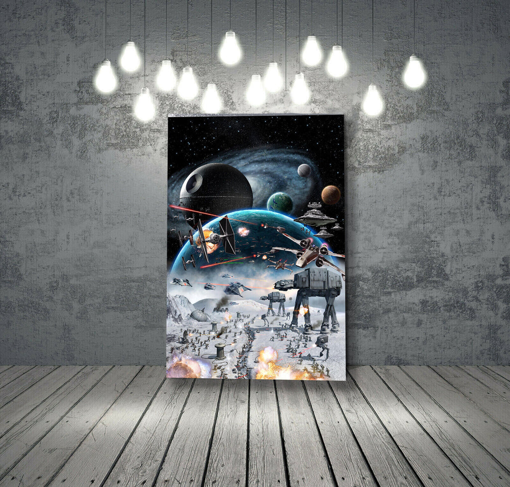 Star Wars Battle CANVAS WALL ART PICTURE PRINT