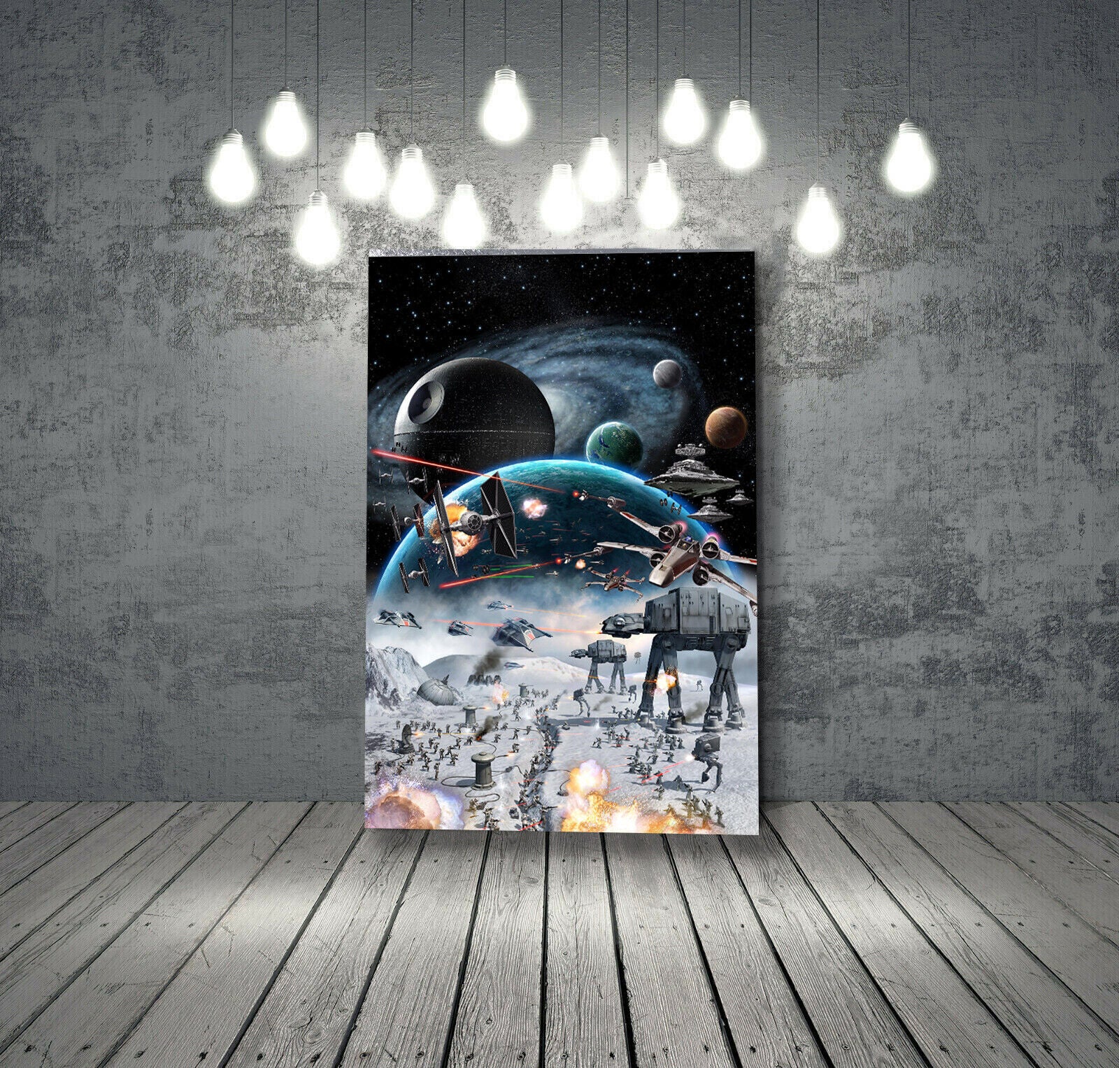 Star Wars Battle CANVAS WALL ART PICTURE PRINT