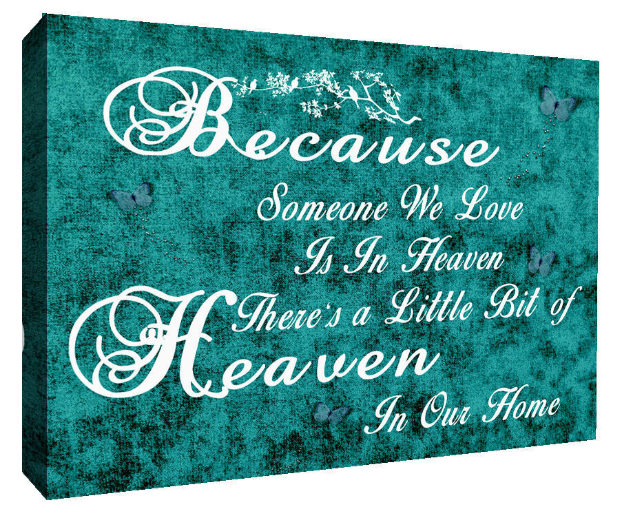 HEAVEN QUOTE - Life - Duck Egg Blue Canvas Wall Art Picture Print- ALL SIZES