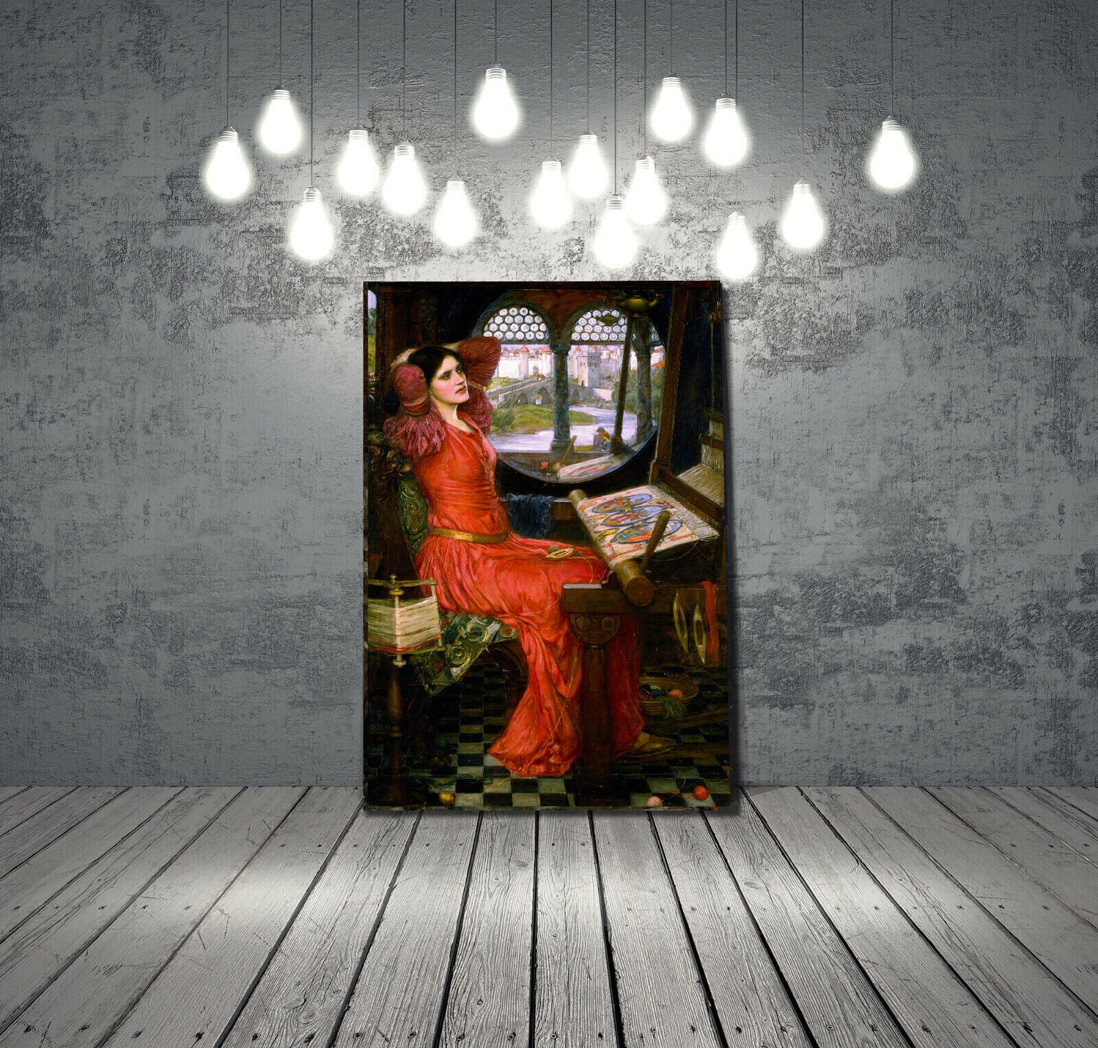 I Am Half-Sick of Shadows Painting John Waterhouse Canvas Wall Art Print Picture