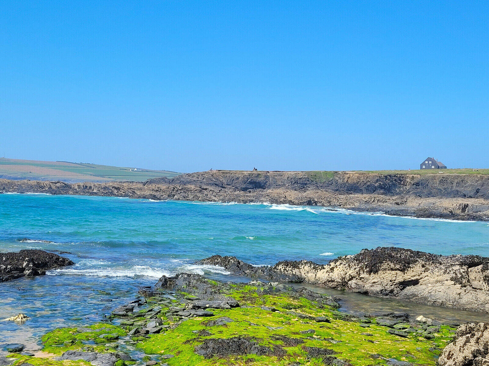 Summers Day in Cornwall landscape Premium Cotton Canvas Wall Art Picture Print