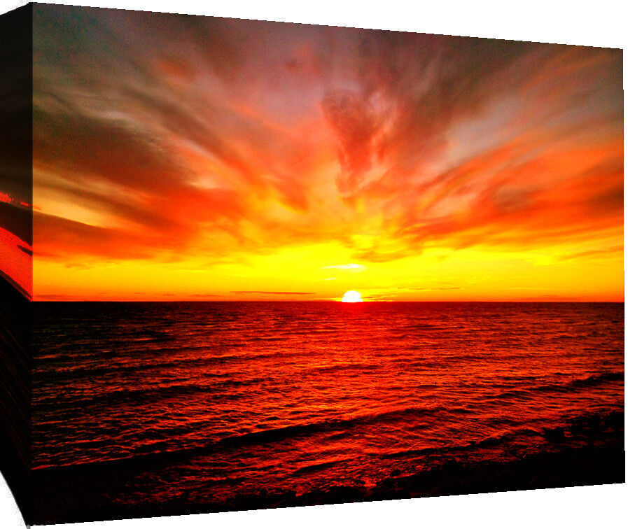 Baltic Sea Sunset Quote Canvas Wall Art Picture -100% cotton- A1, A2, A0 + sizes