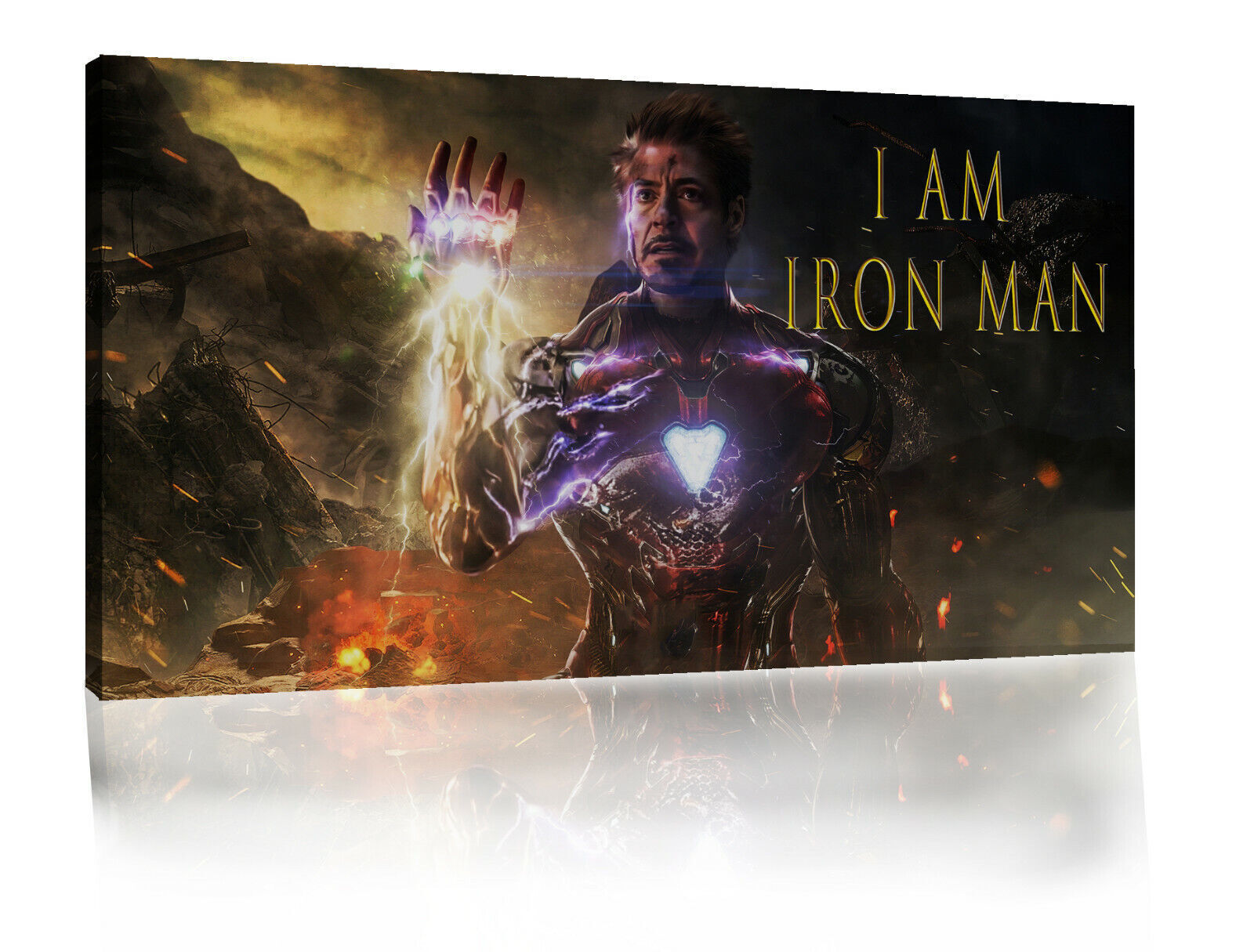 I am Iron Man - Avengers Film CANVAS WALL ART Picture Print Red