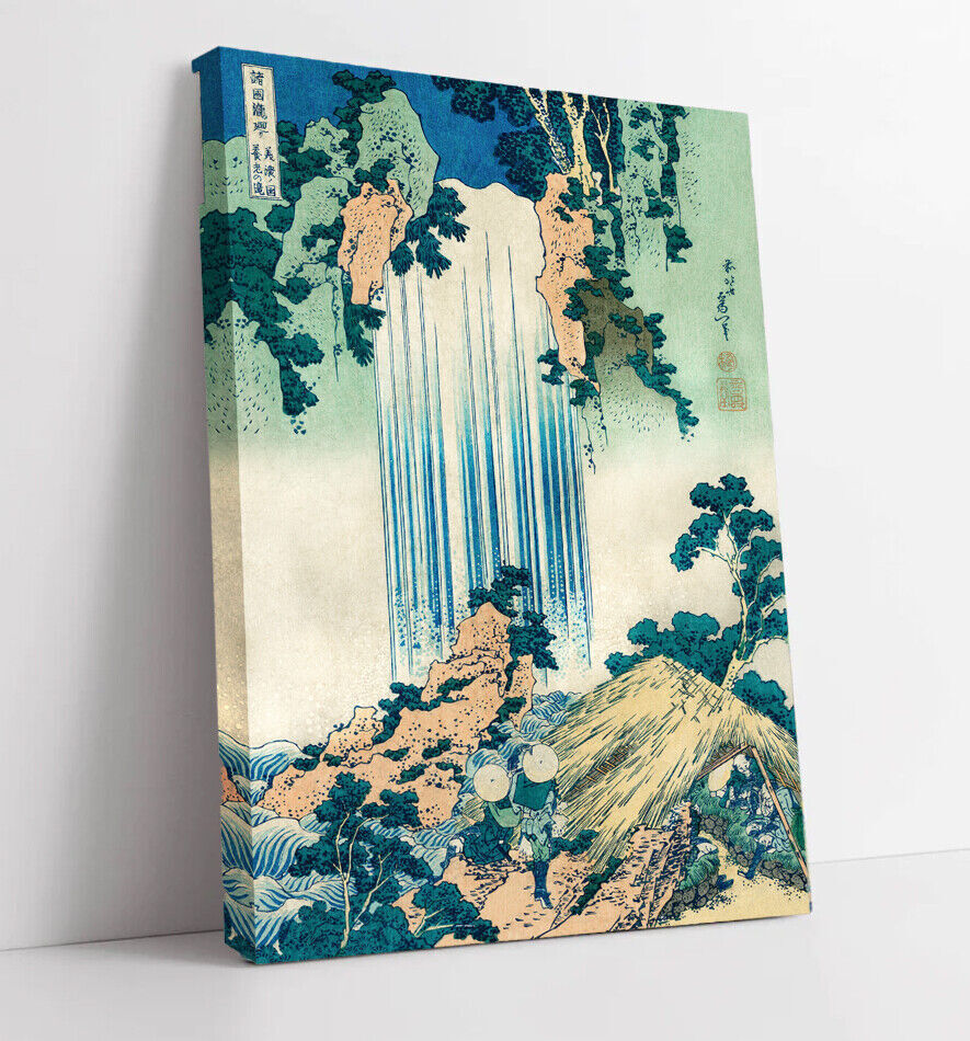 Hokusai Yoro Waterfall, Canvas Wall Art Print Artwork Picture