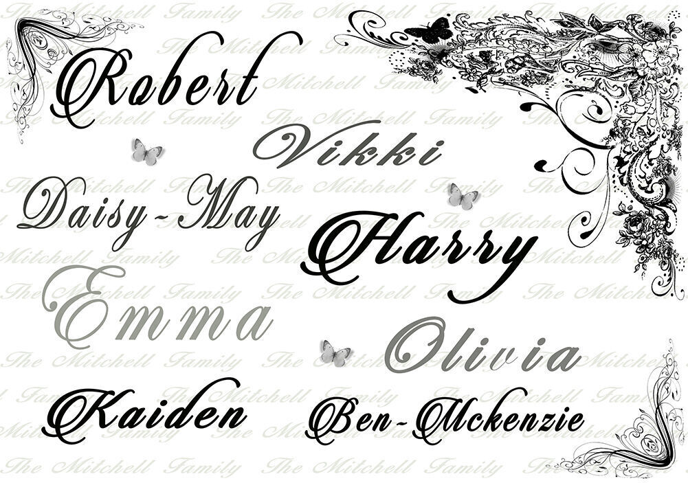 Your Family Names - Black, Grey & White Canvas Wall Art Picture Print- ALL SIZES