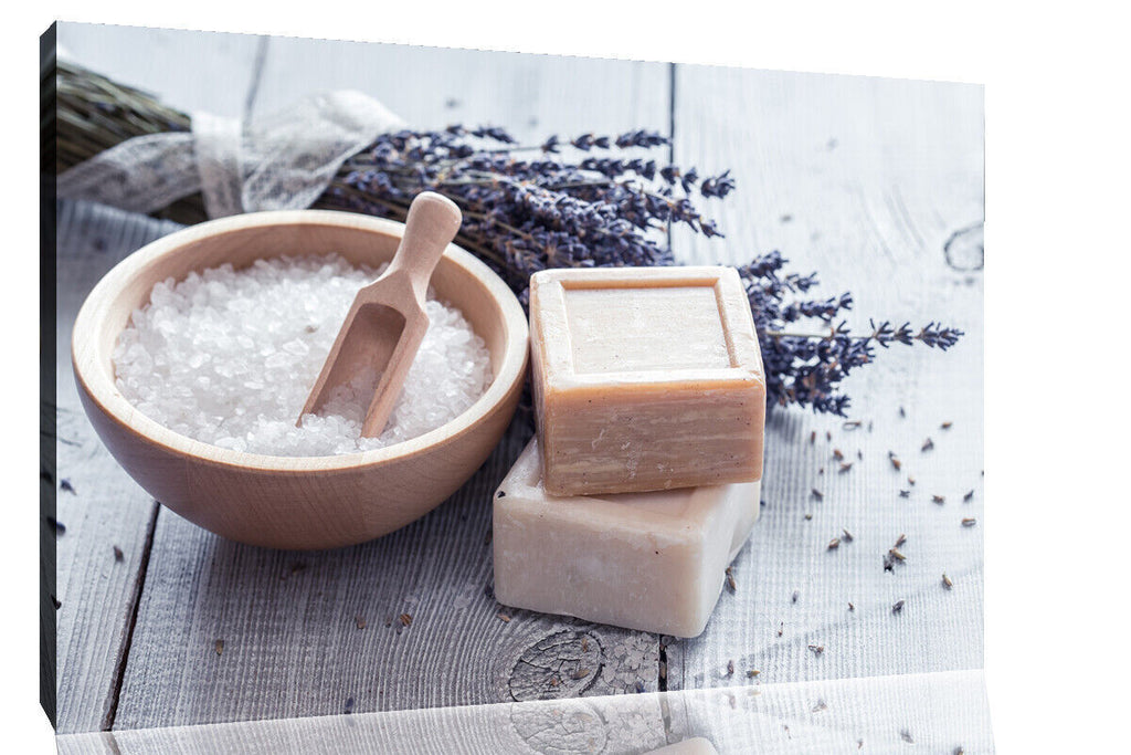 Rustic Bathroom Spa Art Soap Lavender Canvas Wall Art Picture Print