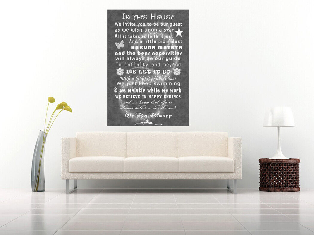 We Do Disney Guest Quote on CANVAS WALL ART Picture Print - Grey A0, A1, A2, A4