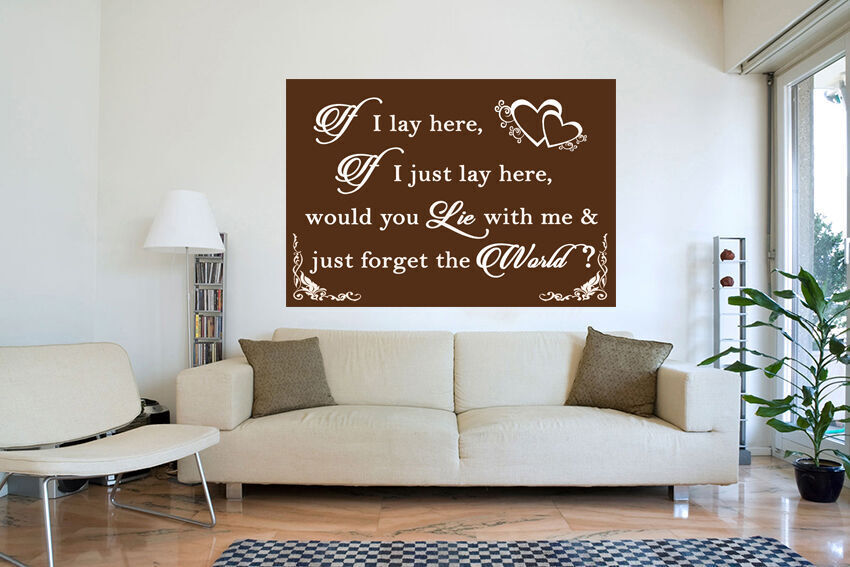 If I Lay Here - Snow Patrol QUOTE Canvas Wall Art Picture Print  Chocolate Brown