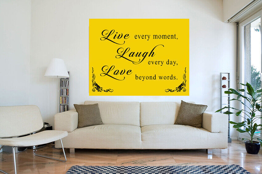 Mustard Yellow Live Laugh Love Quote Canvas Wall Art Picture Print A1 A2 + sizes