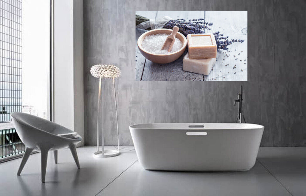 Rustic Bathroom Spa Art Soap Lavender Canvas Wall Art Picture Print