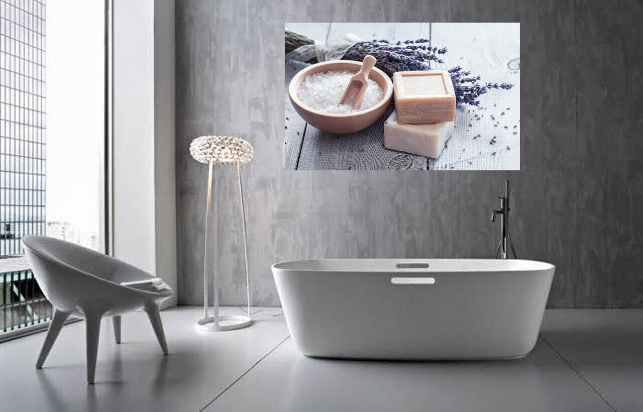 Rustic Bathroom Spa Art Soap Lavender Canvas Wall Art Picture Print