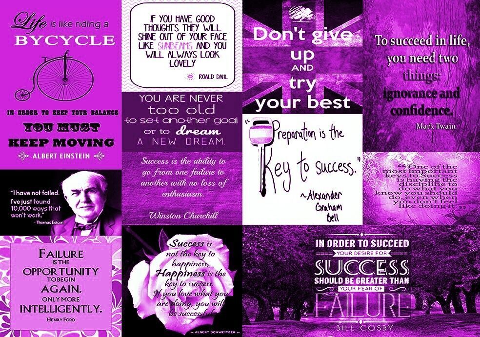 Success in life Quotes Purple Canvas Wall Art Picture Print