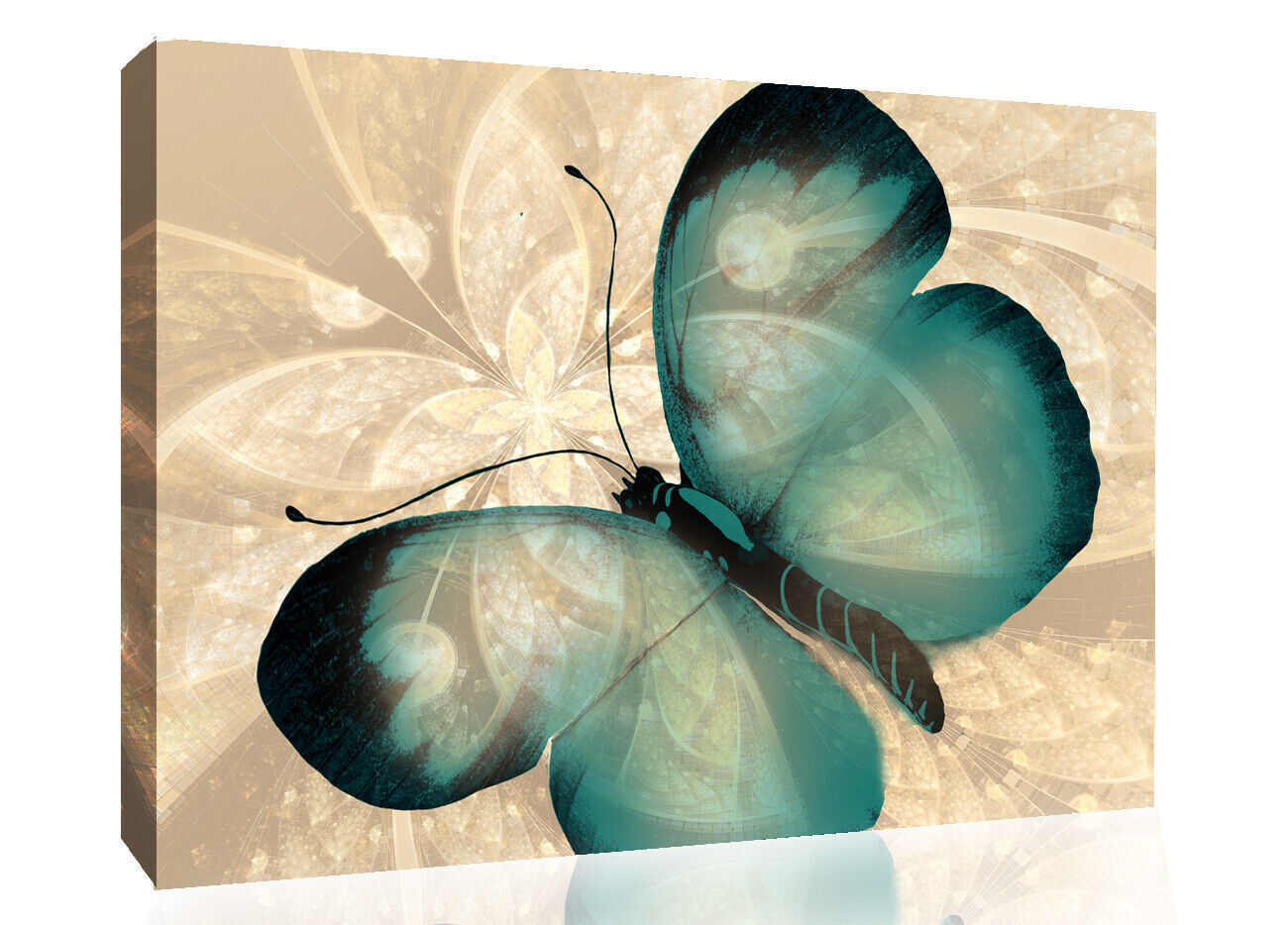Abstract Canvas Print Butterfly Duck Egg Blue Cream Wall Art Print Various Sizes