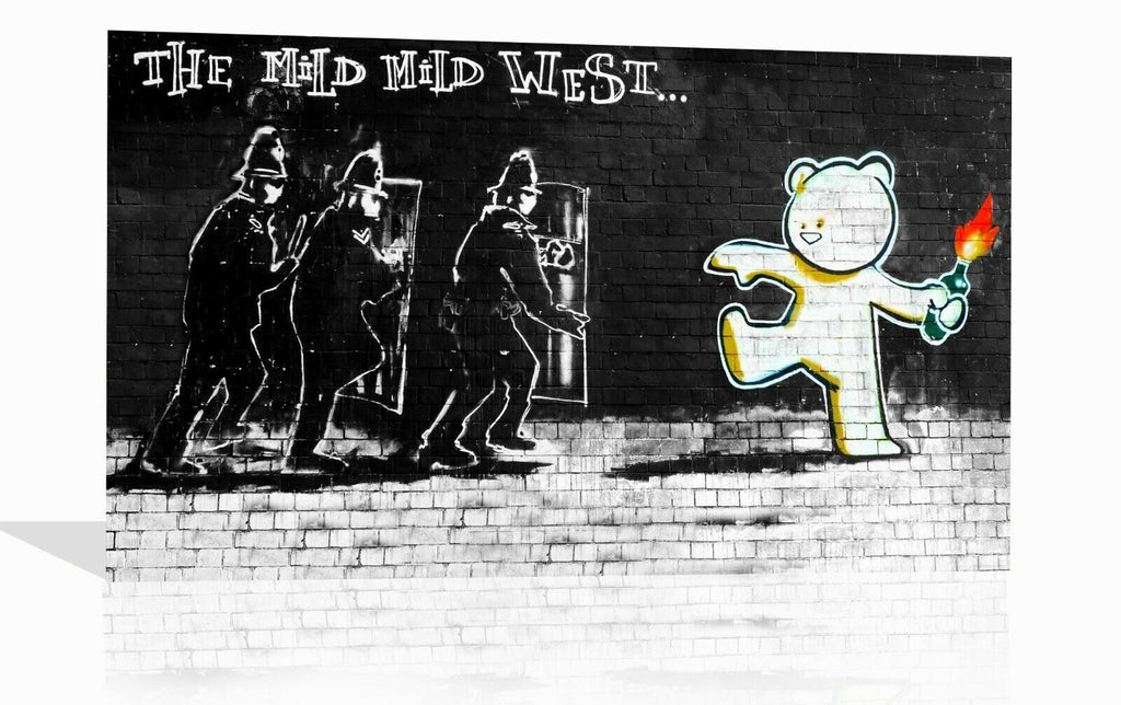 Banksy Mild Mild West Graffiti Canvas Wall Art Picture Print
