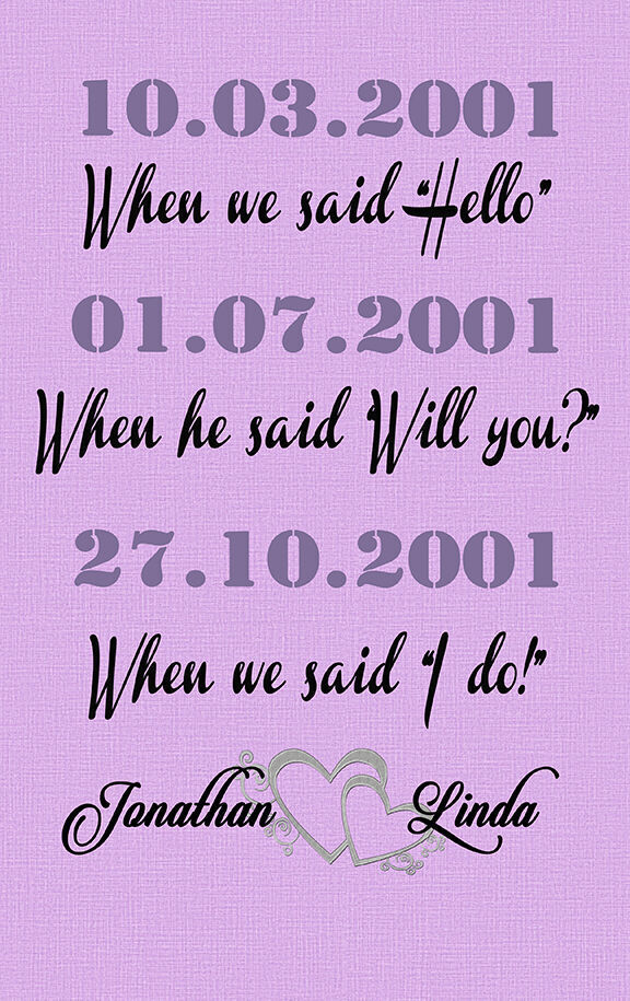 When we met dates personalised on Canvas Wall Art Print - ALL SIZES, ANY COLOUR