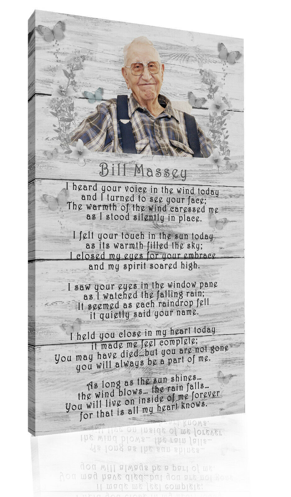 Personalised I Heard Your Voice Poem CANVAS WALL ART Picture Print Black & White