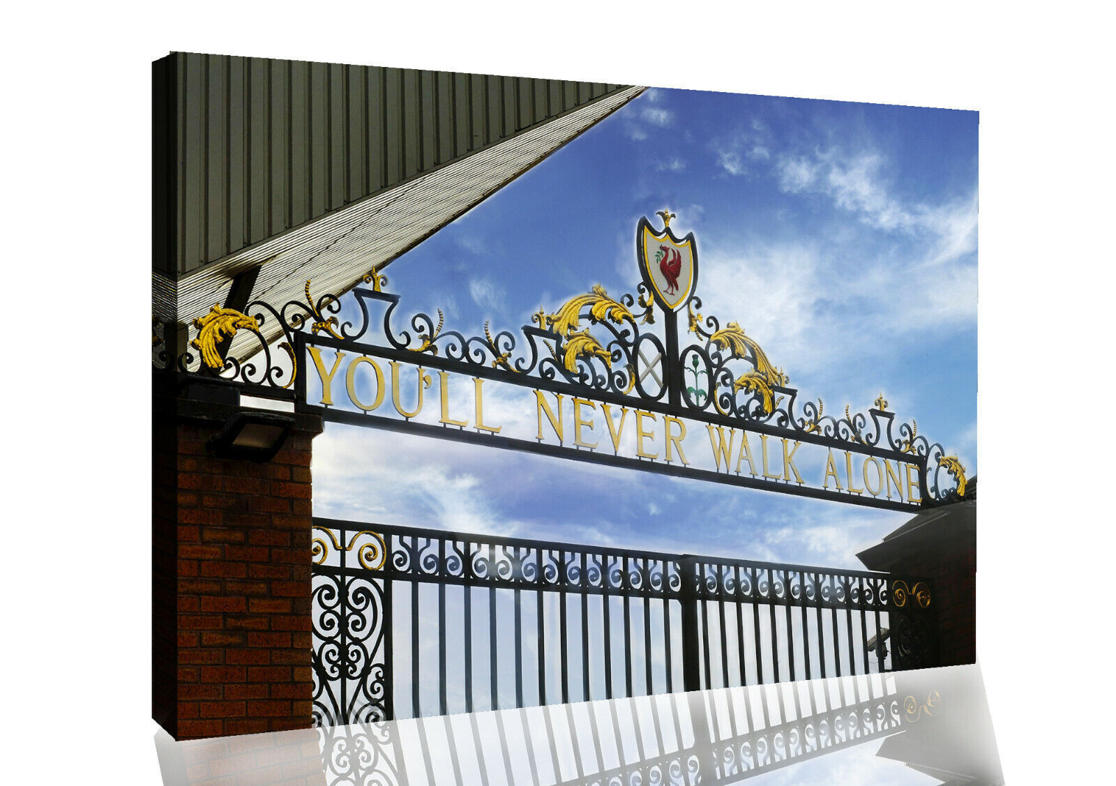 Coloured Liverpool You'll Never Walk Alone Gates CANVAS WALL ART Picture Print