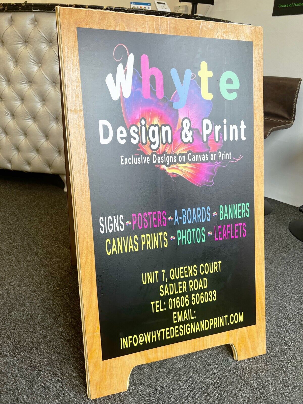 Wooden Wood A-Board Pavement Shop Sign Designed and Printed - Varnished/treated