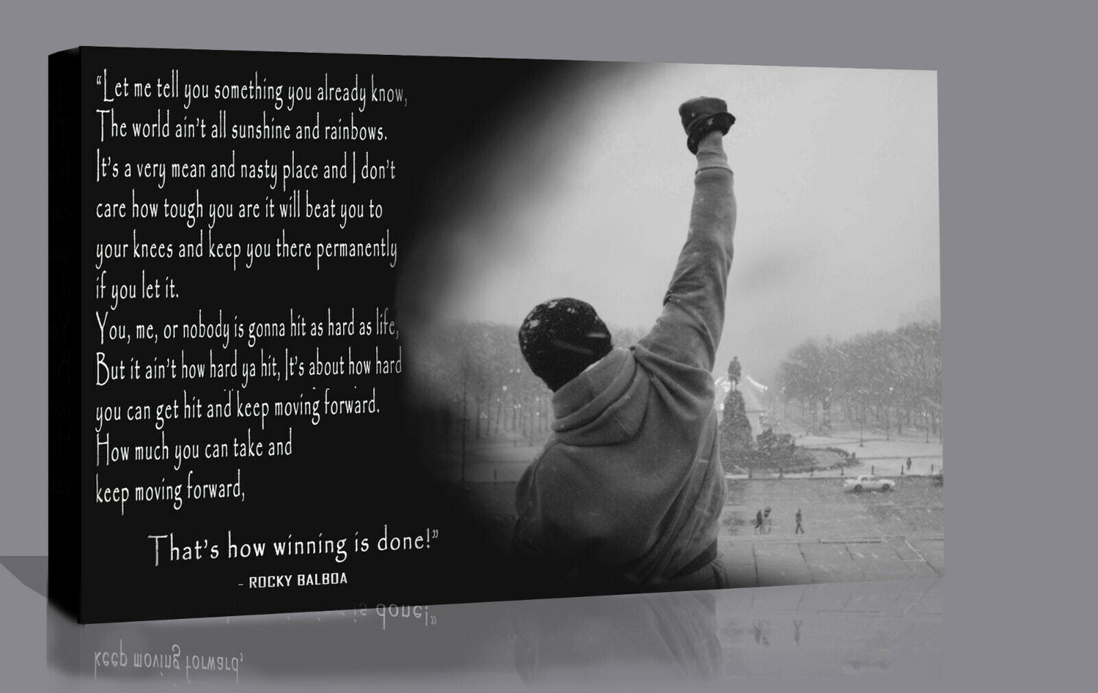 Black Rocky Balboa Film Quote canvas wall art print picture READY TO HANG