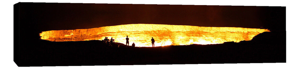 Panoramic Large Black Abstract Cave Landscape Canvas Wall Art Print Picture