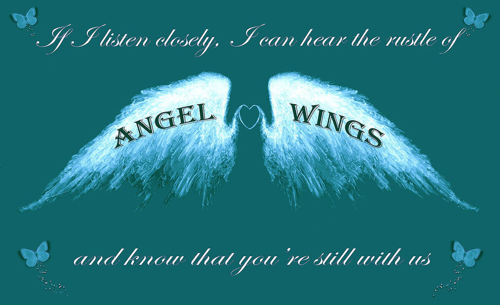 Angel Wings Wall Art Picture IF I Listen Closely Quote Canvas Print Picture Teal