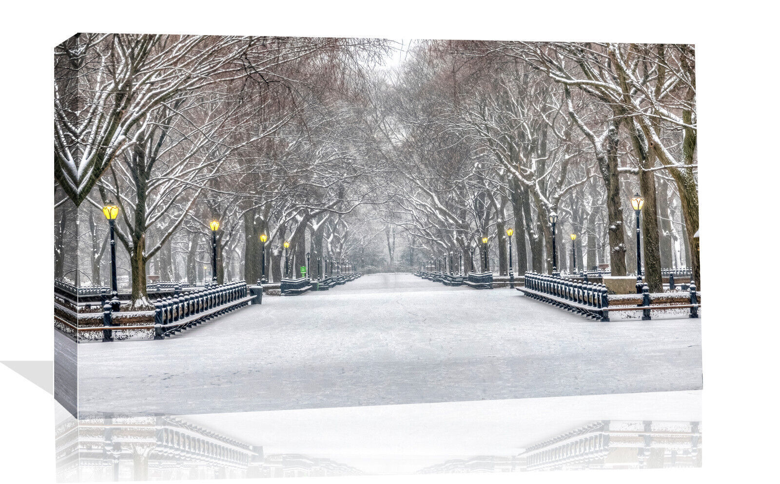 Snowy Winter in Central Park New York  Canvas Wall Art Picture Print
