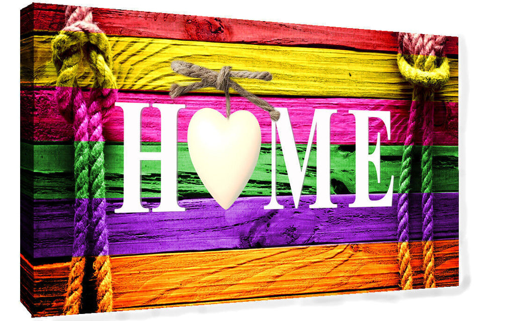 Shabby Chic Home Quote Decoration Framed Canvas Print Wall Art Ready To Hang