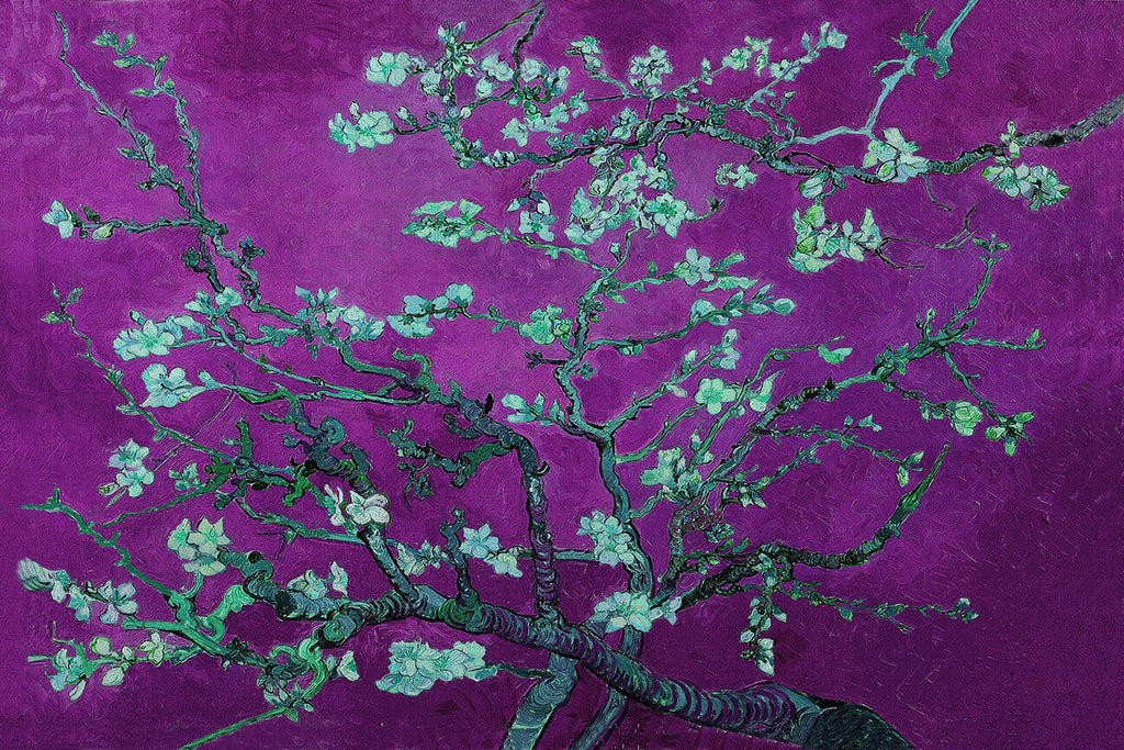 Van Gogh Painting Almond Tree In Blossom Canvas Wall Art Print Purple 40" x 25"
