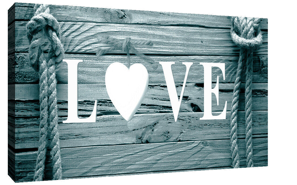 Shabby Chic Love Quote Decoration Framed Canvas Print Wall Art Ready To Hang