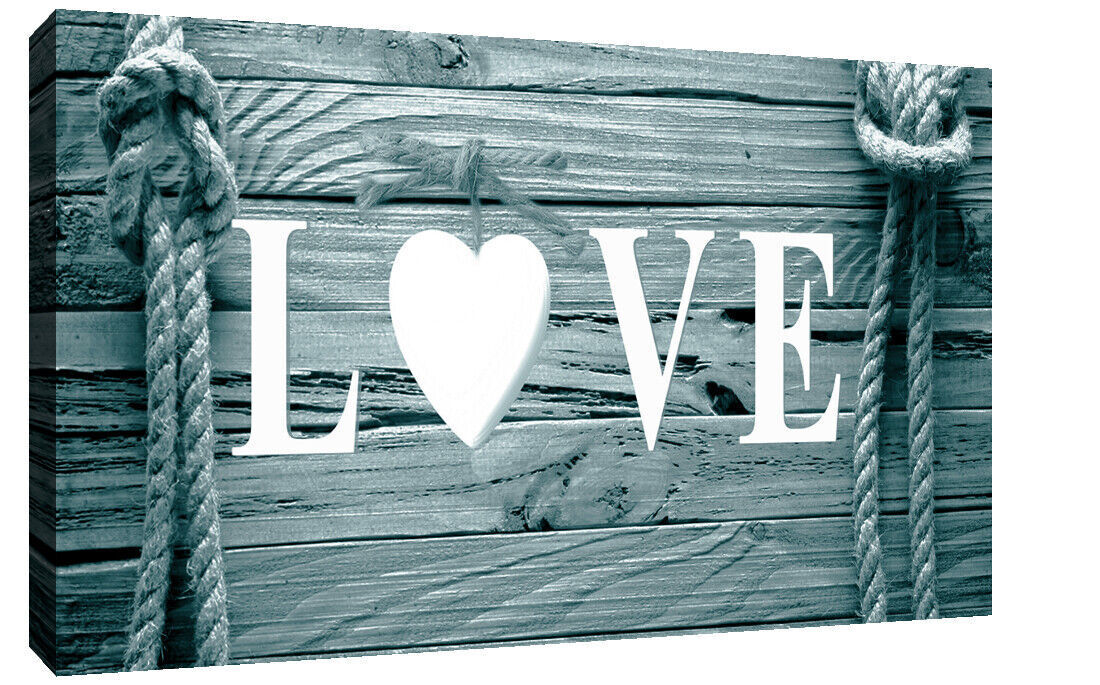 Shabby Chic Love Quote Decoration Framed Canvas Print Wall Art Ready To Hang