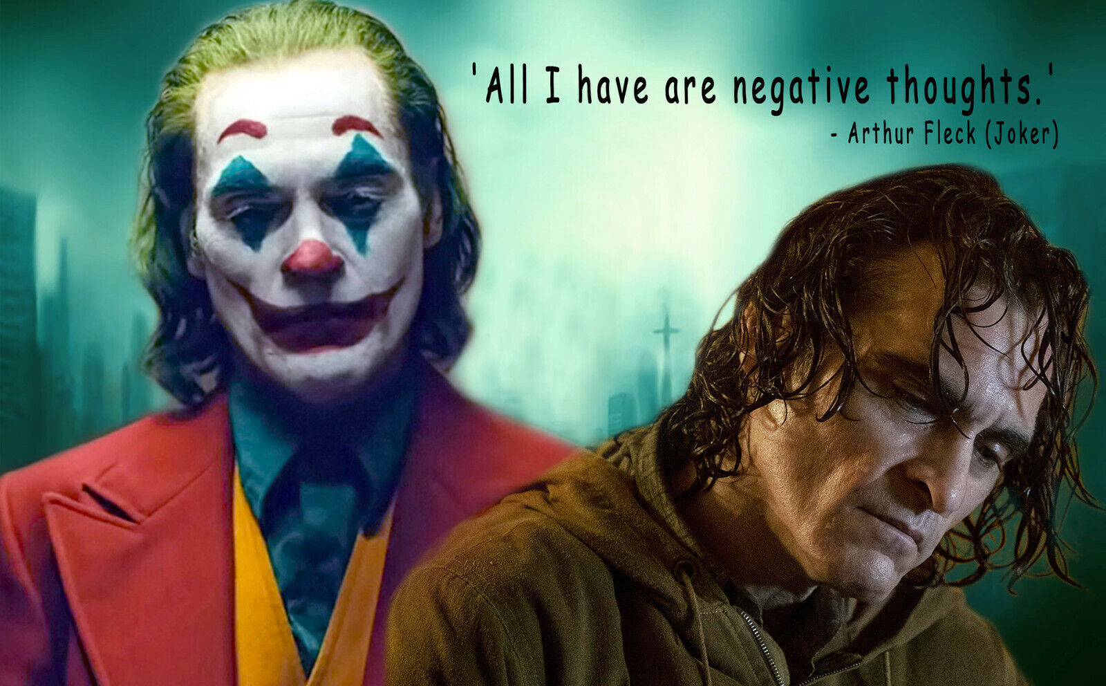 Film Joker Quote - Joaquin Phoenix CANVAS WALL ART Picture Print