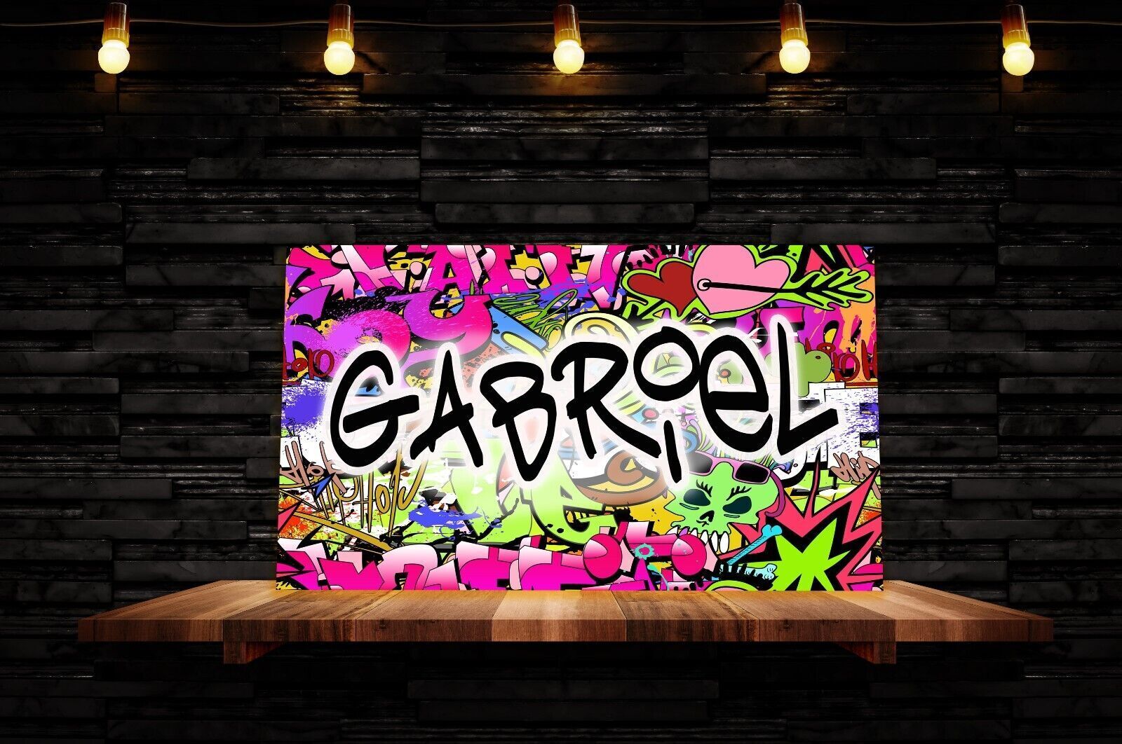 Personalized Personal ANY Name on Graffiti wall Sign Canvas Wall Art Print