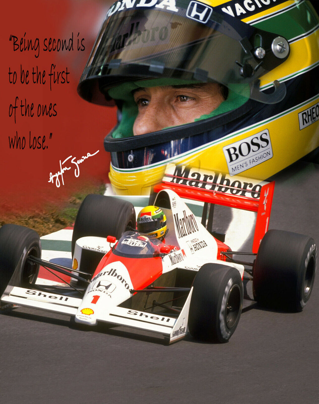 Ayrton Senna Racing Driver Quote F1 Canvas Wall Art Picture Print