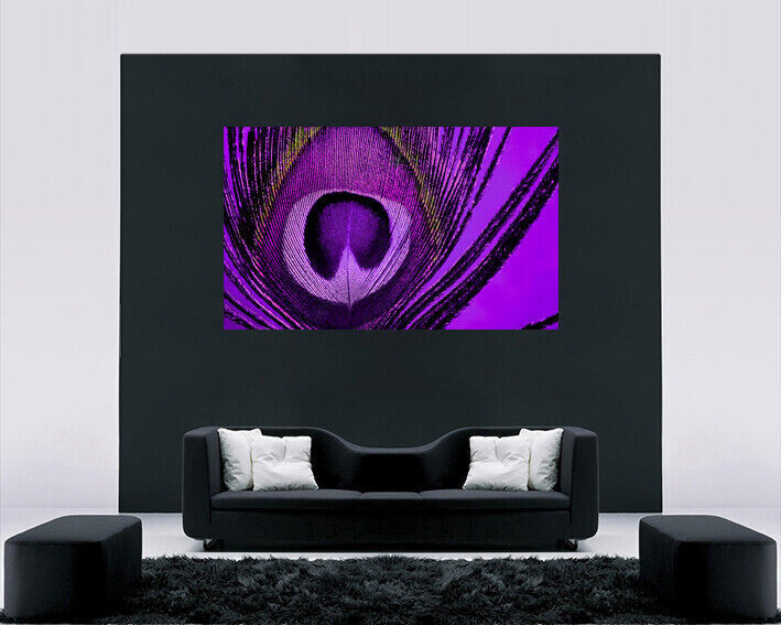 Abstract Peacock PURPLE CANVAS WALL ART Picture Print - All sizes
