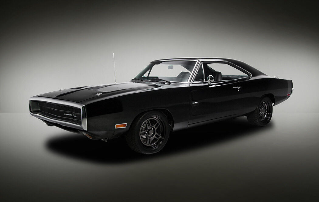 Black Vintage Dodge Charger Car Canvas Wall Art Picture Print Various Sizes