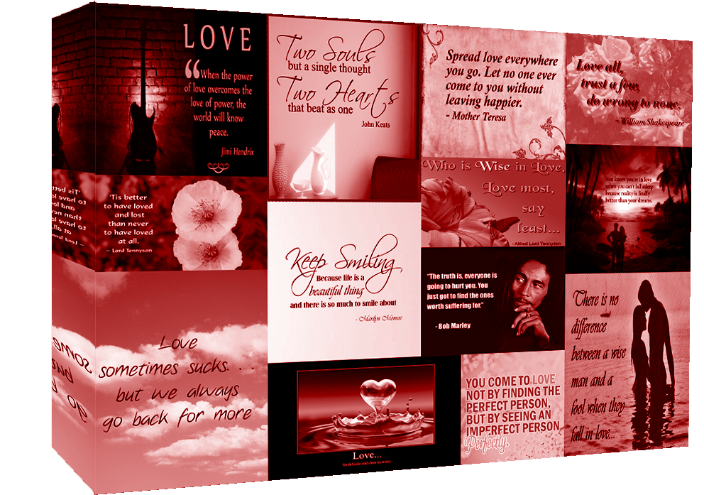Famous Red Love Quotes Canvas Wall Art Print Picture 100% cotton - A1, A2, A0