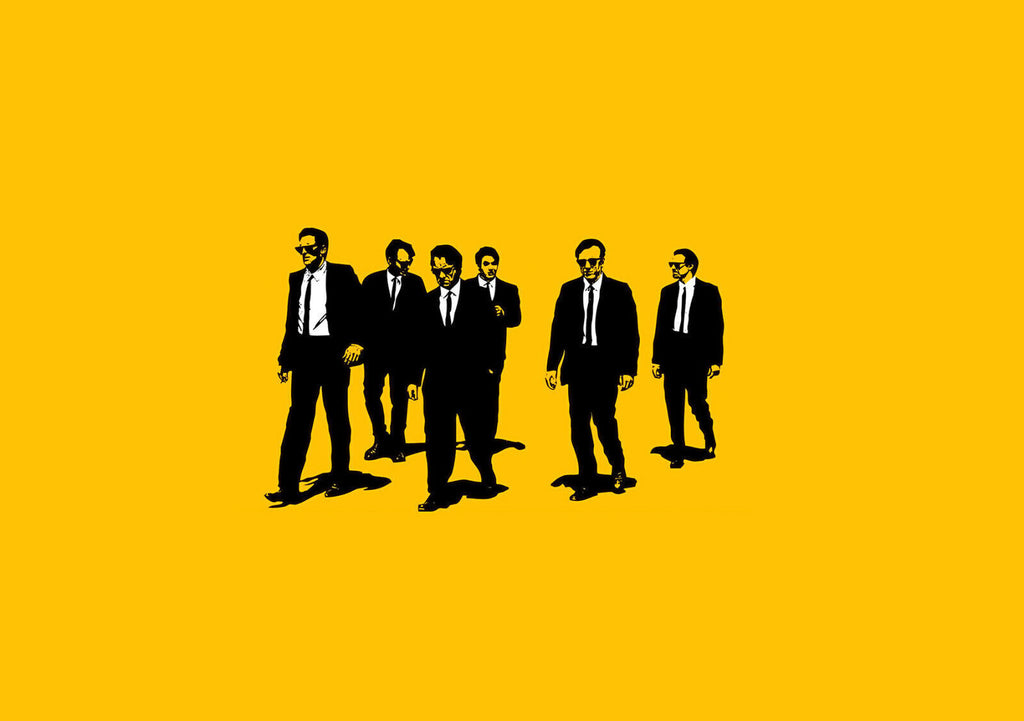 Abstract Resevoir Dogs Movie Canvas Wall Art Picture Print - Yellow