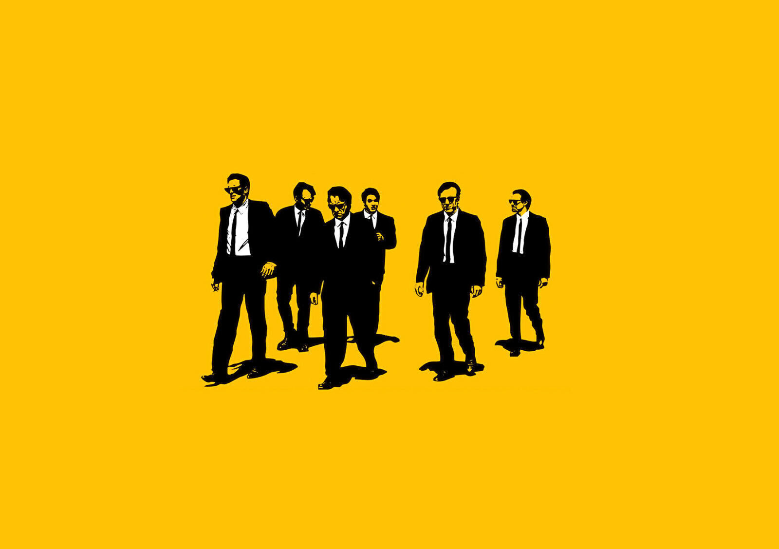 Abstract Resevoir Dogs Movie Canvas Wall Art Picture Print - Yellow