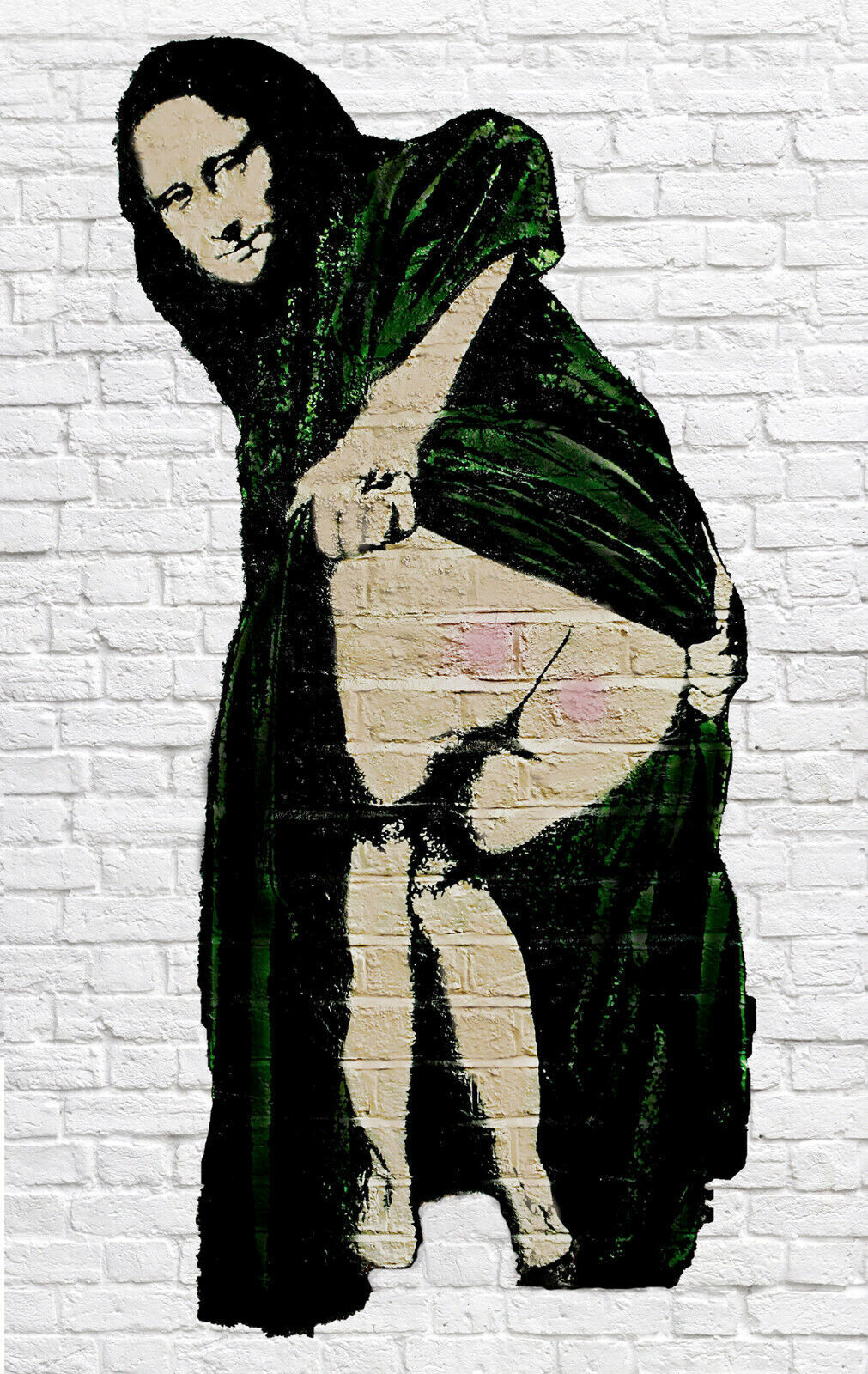 Banksy Black & Cream Moona Lisa Graffiti Canvas Wall Art Picture Print