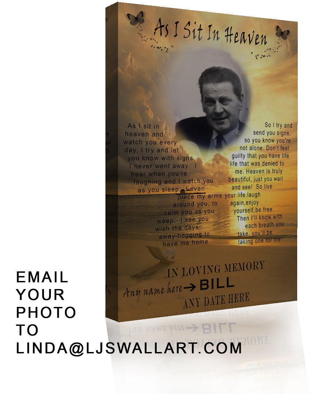 Personalised In Loving Memory Quote CANVAS WALL ART Picture Print A4 All sizes