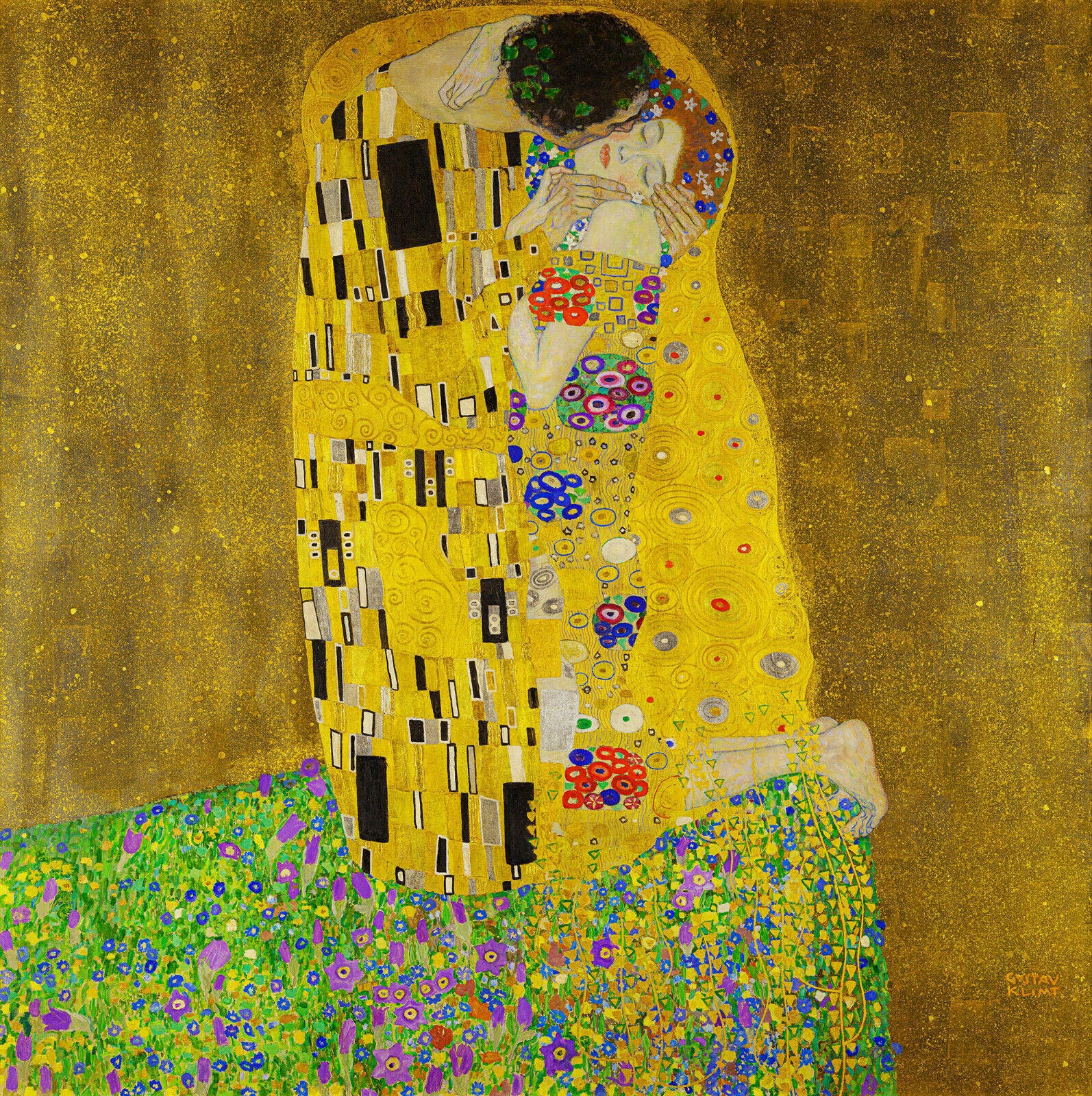 Gustav Klimt The Kiss Canvas Wall Art Picture Print Oil Painting