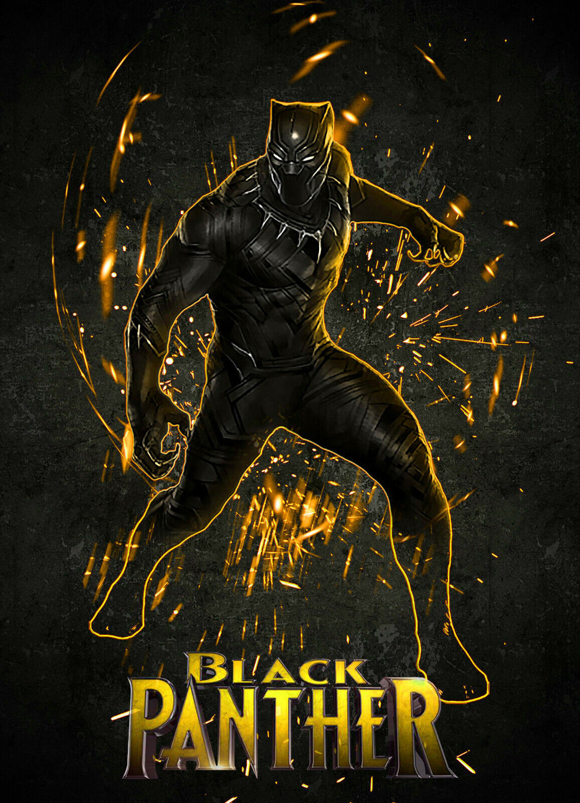 Black Panther Marvel Superhero - Film. CANVAS WALL ART Picture Print