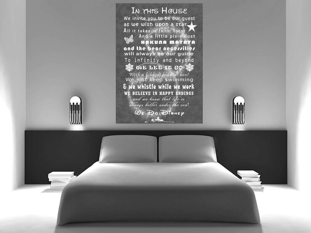 We Do Disney Guest Quote on CANVAS WALL ART Picture Print - Grey A0, A1, A2, A4